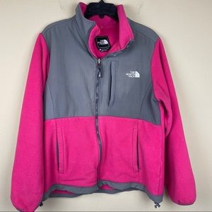 The North face pink gray fleece Jacket size XL